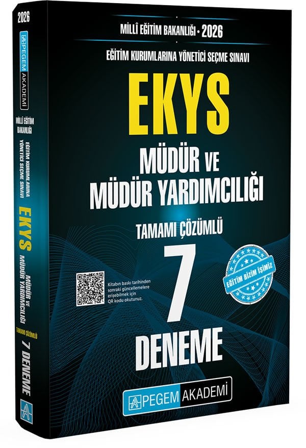 2026 Milli Eğitim Bakanlığı (Ekys) Müdür ve Müdür Yardımcılığı Tamamı Çözümlü 7 Deneme Pegem Yayınları