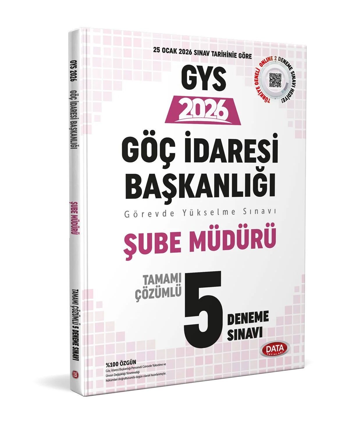 Göç İdaresi Başkanlığı Şube Müdürlüğü Gys Tamamı Çözümlü 5 Deneme Sınavı Data Yayınları
