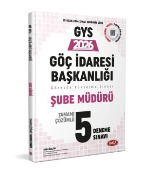 Göç İdaresi Başkanlığı Şube Müdürlüğü Gys Tamamı Çözümlü 5 Deneme Sınavı Data Yayınları
