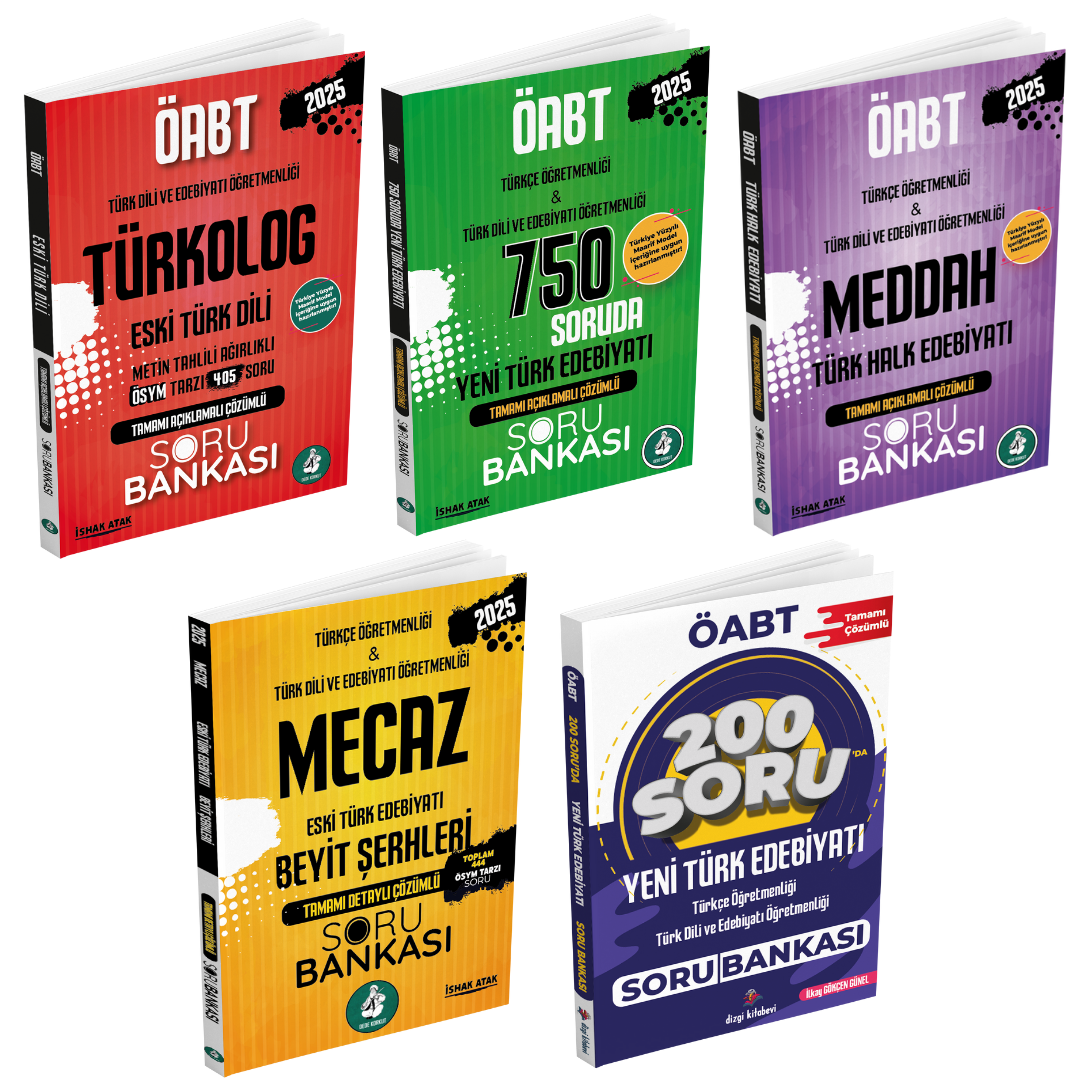 Dizgi Kitap 2025 Meb Ags ÖABT Edebiyat Tüm Dersler Soru Bankası 5'li Set İshak Atak, İlkay Gökçen Günel