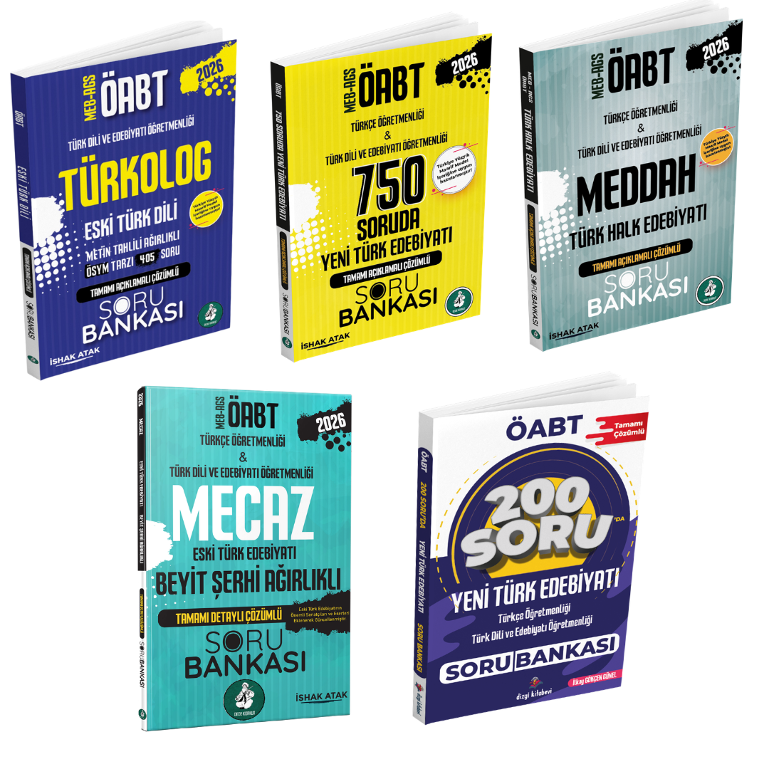 Dizgi Kitap 2026 Meb Ags ÖABT Edebiyat Tüm Dersler Soru Bankası 5'li Set