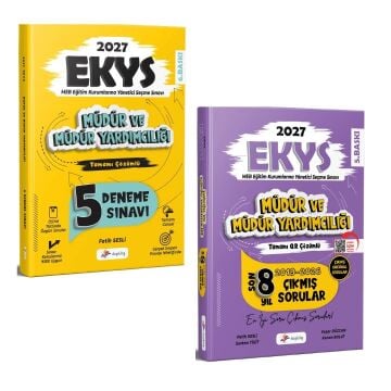 Dizgi Kitap 2027 MEB EKYS Müdür ve Müdür Yardımcılığı Tamamı Çözümlü 5`li Deneme ve Tamamı Qr Çözümlü Son 8 Yıl Çıkmış Sorular Fatih Sesli Seti
