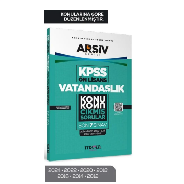KPSS Ön Lisans Vatandaşlık Konu Konu Çıkmış Sorular Son 7 Sınav Çıkmış Sorular (2024 Dahil) Marka Yayınları
