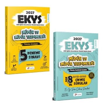 Dizgi Kitap 2027 MEB EKYS Müdür ve Müdür Yardımcılığı Tamamı Çözümlü 5`li Deneme ve Tamamı Açıklamalı Çözümlü Son 8 Yıl Çıkmış Sorular Fatih Sesli Seti