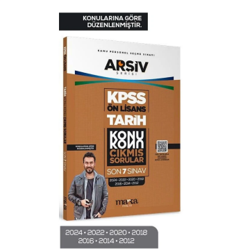 KPSS Ön Lisans Tarih Konu Konu Çıkmış Sorular Son 7 Sınav Çıkmış Sorular (2024 Dahil) Marka Yayınları