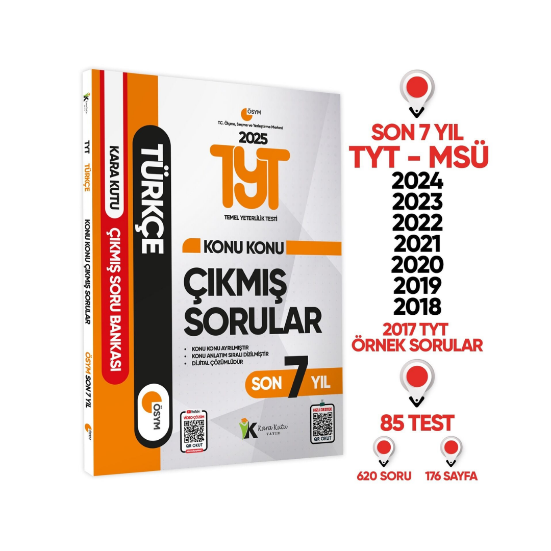 2025 YKS-TYT Türkçe Karakutu ÖSYM Çıkmış Soru Bankası Video/PDF Çözümlü Konu Konu Son 7 Yıl İnformal Yayınları
