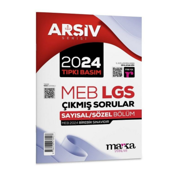 8. Sınıf LGS Arşiv Serisi 2024 Çıkmış Sorular Çözümlü Tıpkı Basım Marka Yayınları