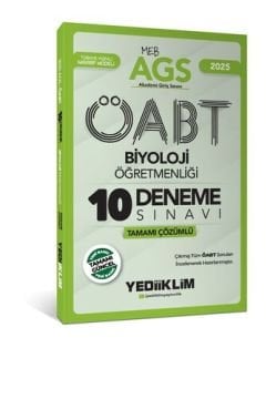 2025 MEB AGS ÖABT Biyoloji Öğretmenliği Tamamı Çözümlü 10 Deneme Sınavı Yediiklim Yayınları