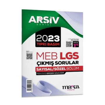 8. Sınıf Arşiv Serisi LGS 2023 Çıkmış Sorular Çözümlü Tıpkı Basım Marka Yayınları
