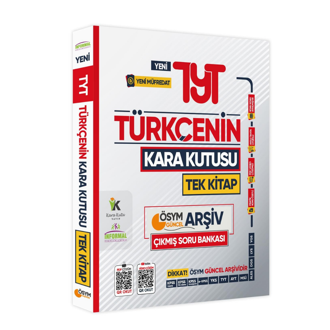 TYT Türkçe Kara Kutu TEK KİTAP ÖSYM ARŞİV Çıkmış Soru Bankası Konu Özetli Video/PDF Çözümlü İnformal Yayınları