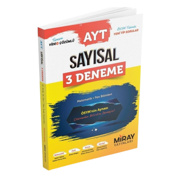 Miray Yayınları AYT Sayısal 3 Deneme Matematik - Fen Bilimleri