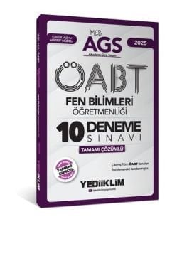 2025 MEB AGS ÖABT Fen Bilimleri Öğretmenliği Tamamı Çözümlü 10 Deneme Sınavı Yediiklim Yayınları