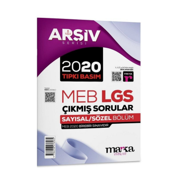 8. Sınıf Arşiv Serisi LGS 2020 Çıkmış Sorular Çözümlü Tıpkı Basım Marka Yayınları