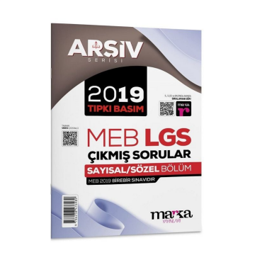 8. Sınıf Arşiv Serisi LGS 2019 Çıkmış Sorular Çözümlü Tıpkı Basım Marka Yayınları