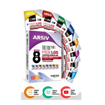 Son 8 Yıl 8. Sınıf Arşiv Serisi LGS Tıpkı Basım Fasikül Fasikül Çıkmış Sorular Tamamı Video Çözümlü Marka Yayınları