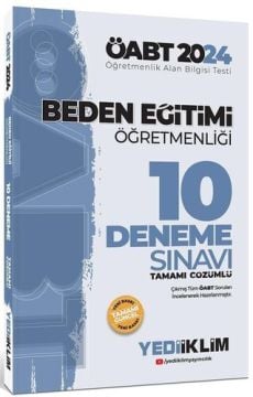 Yediiklim Yayınları 2024 ÖABT Beden Eğitimi Öğretmenliği Tamamı Çözümlü 10 Deneme Sınavı