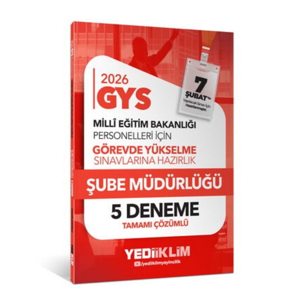 2026 MEB GYS Şube Müdürlüğü Tamamı Çözümlü 5 Deneme Yediiklim Yayınları