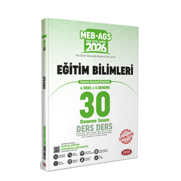 Data Yayınları 2026 MEB-AGS Eğitim Bilimleri Ders Ders Tamamı Karekod Çözümlü 30 Deneme Sınavı