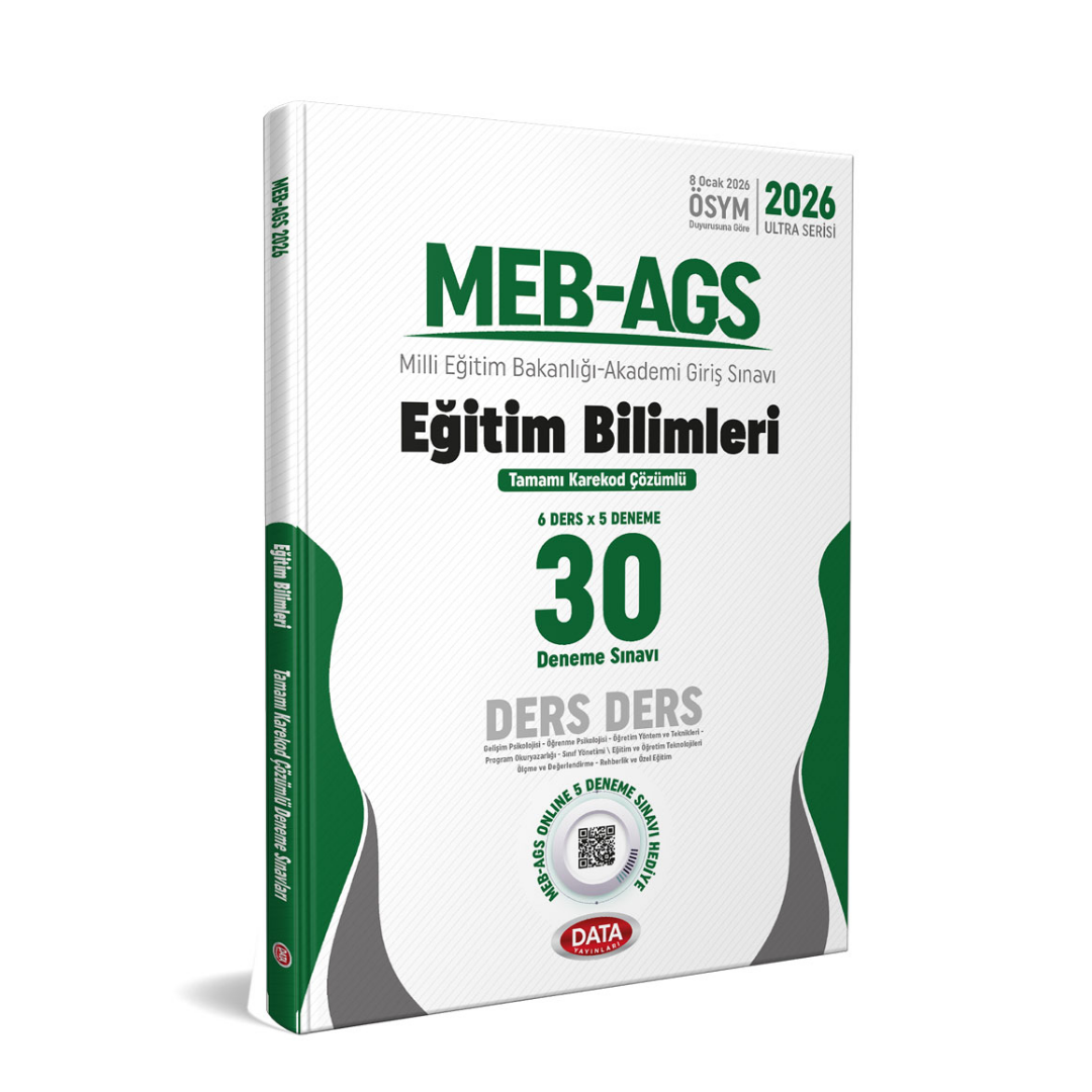 2026 MEB-AGS Eğitim Bilimleri Ders Ders Tamamı Karekod Çözümlü 30 Deneme Sınavı Data Yayınları