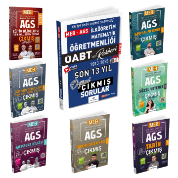 Dizgi Kitap 2026 Meb Ags Çıkmış Sorular & Öabt İlköğretim Matematik Öğretmenliği Çıkmış Sorular Seti - Konu Tasnifli ve Tamamı Video Çözümlü