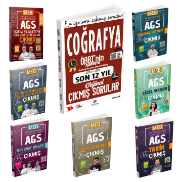 Dizgi Kitap 2026 Meb Ags Çıkmış Sorular & Öabt Coğrafya Öğretmenliği Çıkmış Sorular Seti - Konu Tasnifli ve Tamamı Video Çözümlü