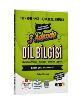ENS Yayınları TYT KPSS MSÜ Dil Bilgisi 3 Adımda Video Destekli Soru Bankası