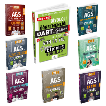 Dizgi Kitap 2026 Meb Ags Çıkmış Sorular & Öabt Biyoloji Öğretmenliği Çıkmış Sorular Seti - Konu Tasnifli ve Tamamı Video Çözümlü