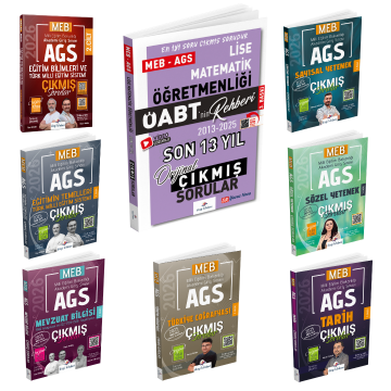 Dizgi Kitap 2026 Meb Ags Çıkmış Sorular & Öabt Lise Matematik Öğretmenliği Çıkmış Sorular Seti - Konu Tasnifli ve Tamamı Video Çözümlü