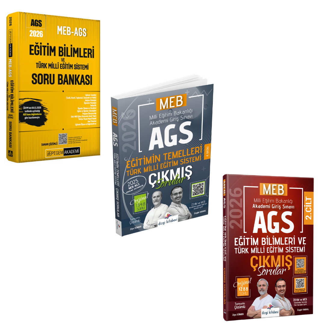 2026 MEB AGS Eğitim Bilimleri ve Türk Milli Eğitim Sistemi Çıkmış Sorular & MEB AGS Eğitimin Temelleri Çıkmış Sorular ve MEB AGS Eğitim Bilimleri ve Türk Milli Eğitim Sistemi Soru Bankası Pegem Yayınları Seti