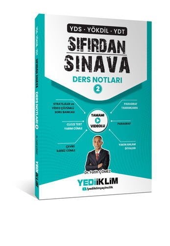 YDS YÖKDİL YDT Sıfırdan Sınava Tamamı Videolu Ders Notları 2. Kitap Yediiklim Yayınları