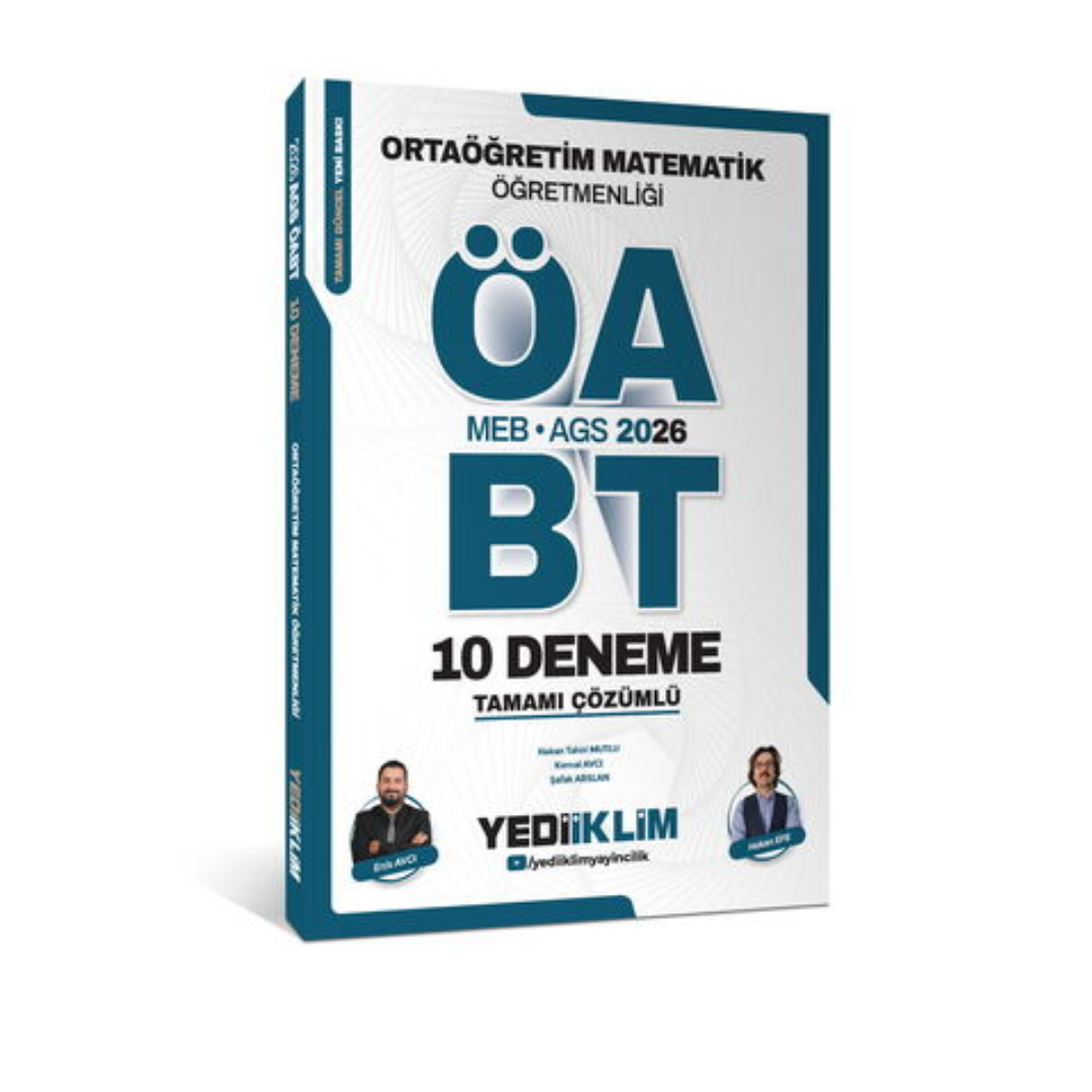 MEB AGS ÖABT 2026 Ortaöğretim Matematik Öğretmenliği Tamamı Çözümlü 10 Deneme Yediiklim Yayınları