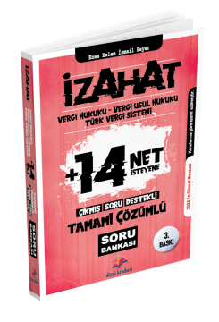 Dizgi Kitap 2024 İzahat Vergi Hukuku, Vergi Usul Hukuku, Türk Vergi Sistemi Çıkmış Soru Destekli Tamamı Çözümlü Soru Bankası