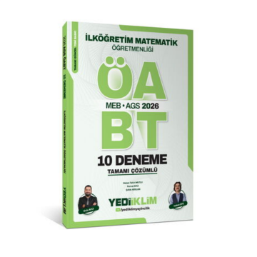 MEB AGS ÖABT 2026 İlköğretim Matematik Öğretmenliği Tamamı Çözümlü 10 Deneme Yediiklim Yayınları