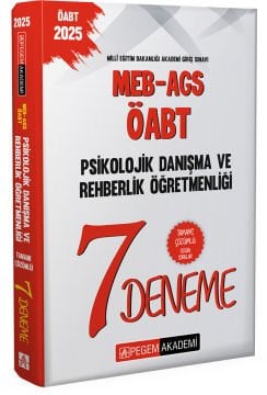2025 MEB-AGS-ÖABT Psikolojik Danışma Ve Rehberlik Öğretmenliği Tamamı Çözümlü 7 Deneme Pegem Yayınları