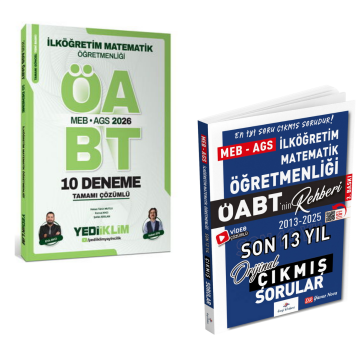 Dizgi Kitap 2026 MEB-AGS ÖABT İlköğretim Matematik Son 13 Yıl Orijinal Çıkmış Sınav Soruları ve Yediiklim Yayınları İlköğretim Matematik Öğretmenliği 10 Deneme Seti