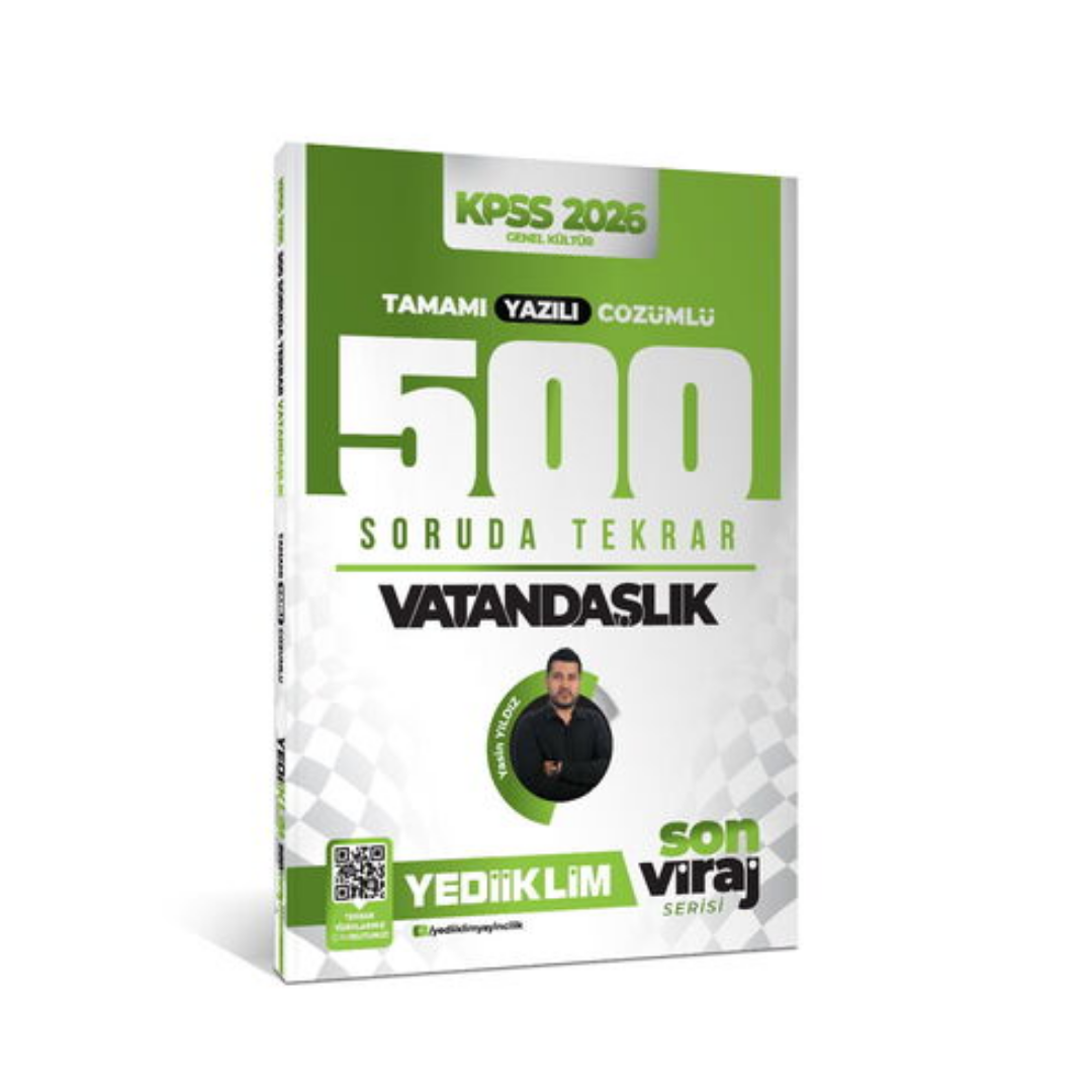 2026 Kpss Son Viraj Serisi Vatandaşlık Tamamı Yazılı Çözümlü 500 Soruda Genel Tekrar Kampı Yediiklim Yayınları