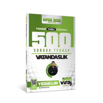2026 Kpss Son Viraj Serisi Vatandaşlık Tamamı Yazılı Çözümlü 500 Soruda Genel Tekrar Kampı Yediiklim Yayınları