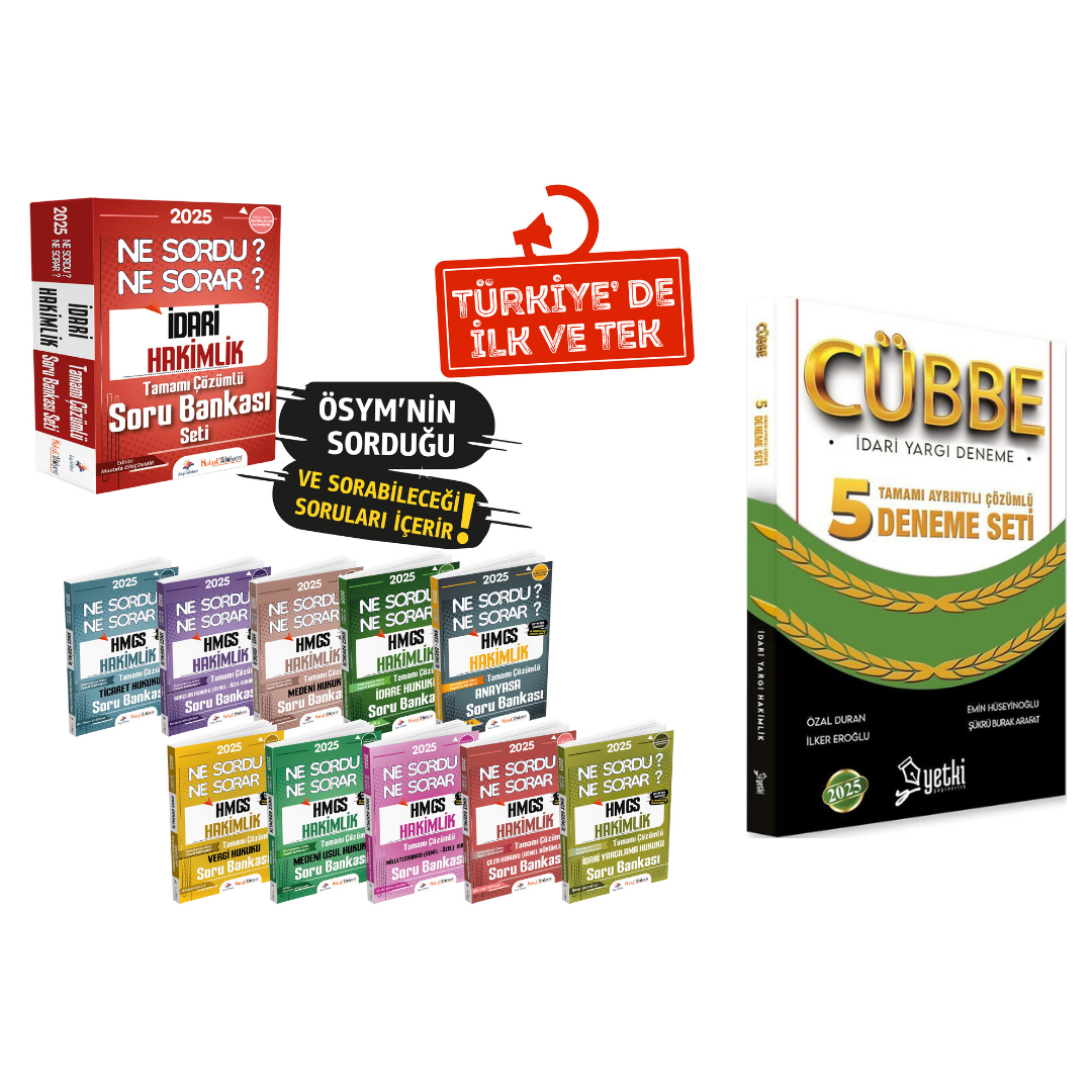 Dizgi Kitap Hukuk Atölyesi İdari Hakimlik Ne Sordu Ne Sorar Tamamı Çözümlü Soru Bankası ve Yetki Cübbe İdari Hakimlik 5 Çözümlü Deneme Seti