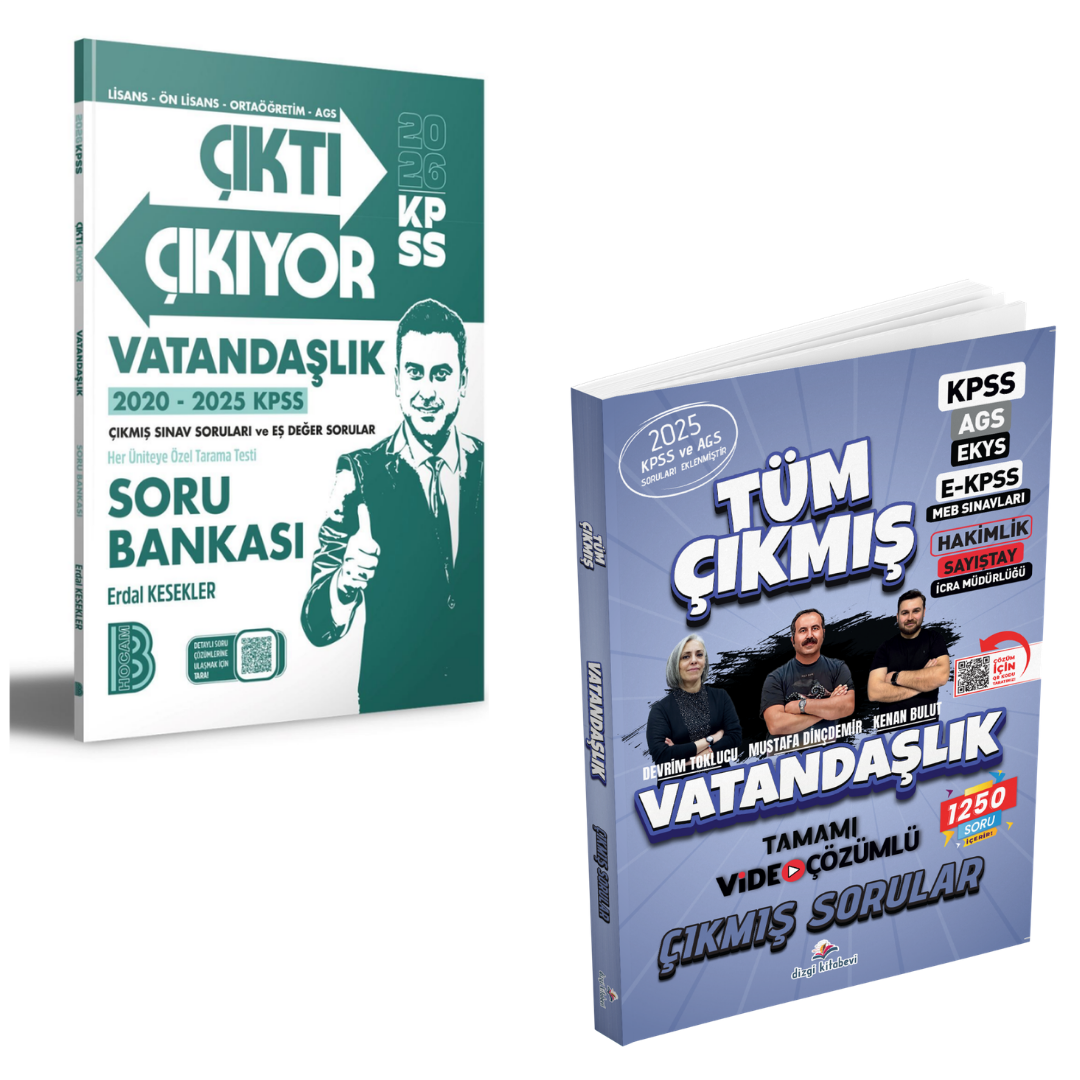 Dizgi Kitap 2026 Vatandaşlık Tüm Sınavlar Çıkmış Sorular & KPSS Vatandaşlık Çıktı Çıkıyor Soru Bankası Benim Hocam Seti