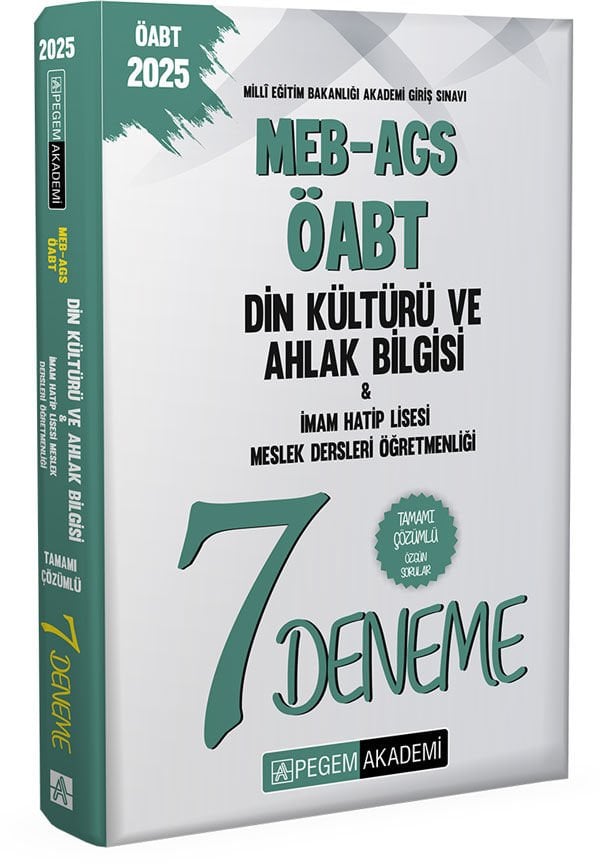 2025 MEB-AGS-ÖABT Din Kültürü Ve Ahlak Bilgisi İmam Hatip Lisesi Meslek Dersleri Öğretmenliği Tamamı Çözümlü 7 Deneme Pegem Yayınları