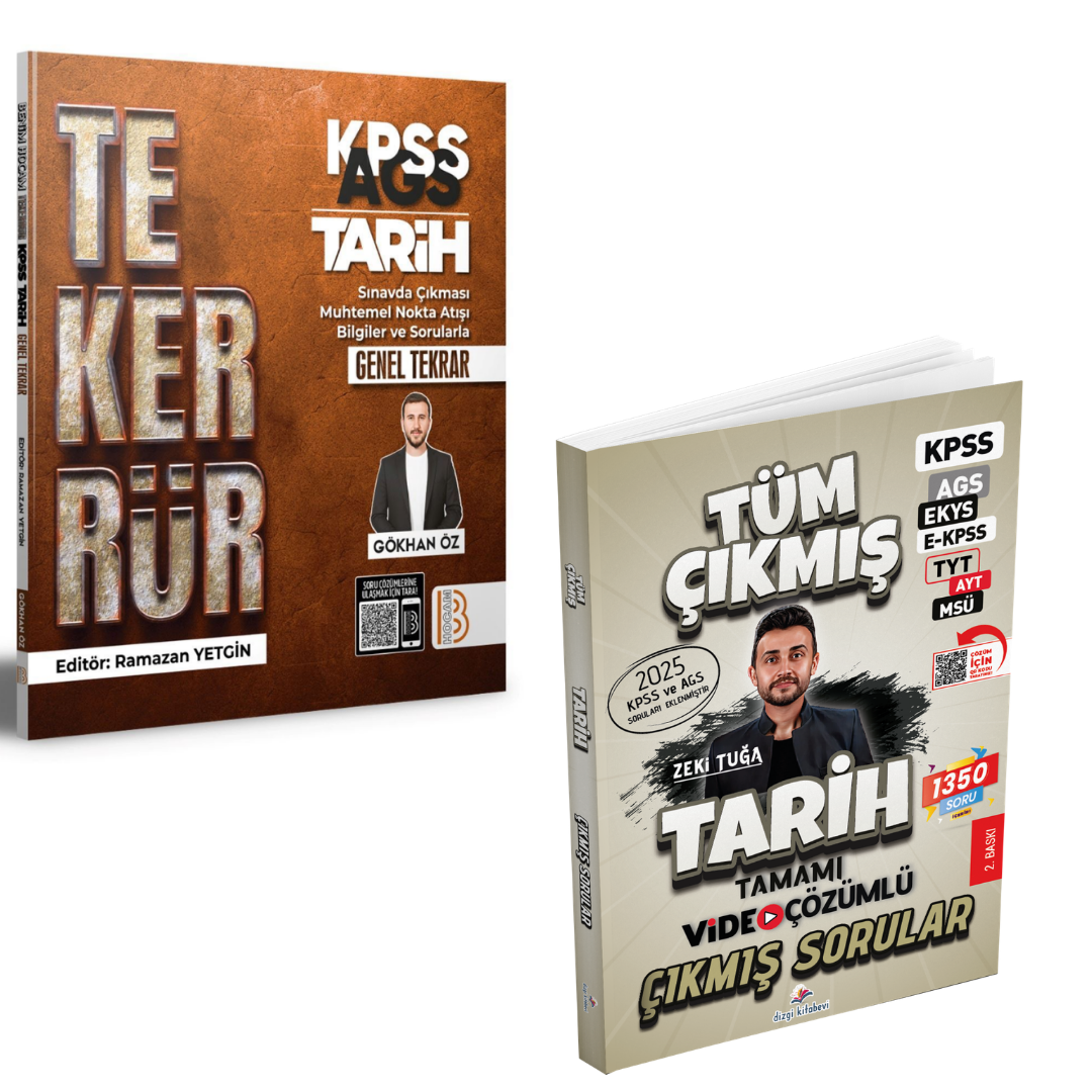 Dizgi Kitap 2026 KPSS AGS Tarih Tüm Sınavlar Çıkmış Sorular & KPSS AGS TEKERRÜR Tarih Genel Tekrar Benim Hocam Seti