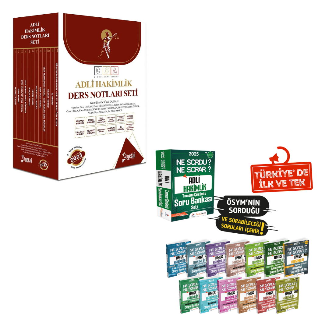 Yetki Yayınları Çsa Yetki Adli Hakimlik Ders Notu ve Hukuk Atölyesi Adli Hakimlik Ne Sordu Ne Sorar Tamamı Çözümlü Soru Bankası Seti