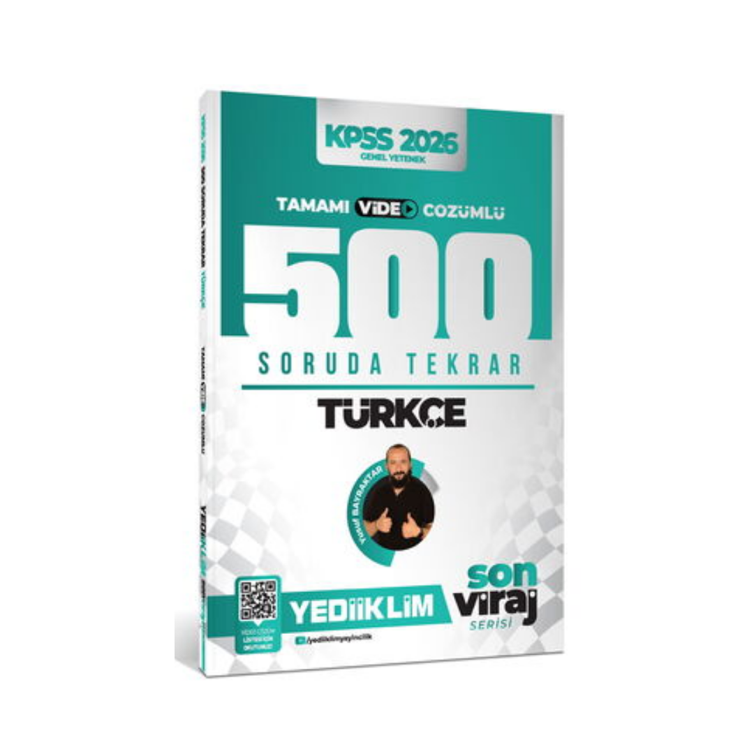 Yediiklim Yayınları 2026 KPSS Son Viraj Serisi Türkçe Tamamı Video Çözümlü 500 Soruda Genel Tekrar Kampı