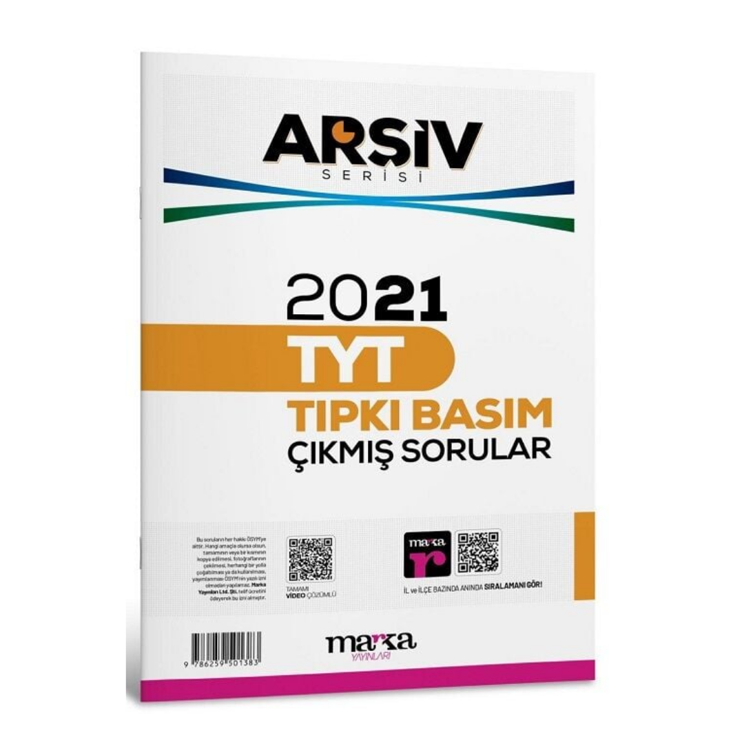 2021 TYT Arşiv Serisi Tıpkı Basım Çıkmış Sorular Tamamı Video Çözümlü Marka Yayınları