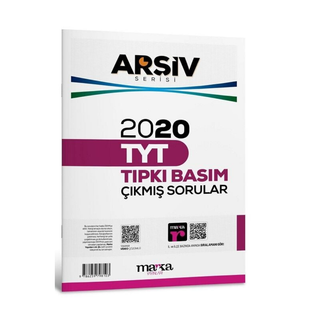 2020 TYT Arşiv Serisi Tıpkı Basım Çıkmış Sorular Tamamı Video Çözümlü Marka Yayınları