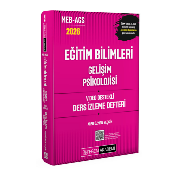2026 MEB AGS Eğitim Bilimleri Gelişim Psikolojisi Video Destekli Ders İzleme Defteri Pegem Yayınları