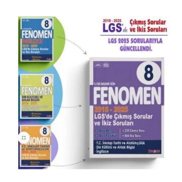 Fenomen Okul Yayınları 8. Sınıf LGS Çıkmış Sorular ve İkiz Soruları Sözel Seti 2018 2025