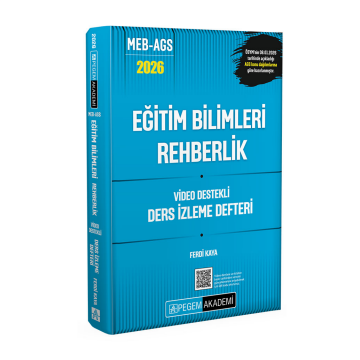 2026 MEB AGS Eğitim Bilimleri Rehberlik Video Destekli Ders İzleme Defteri Pegem Yayınları