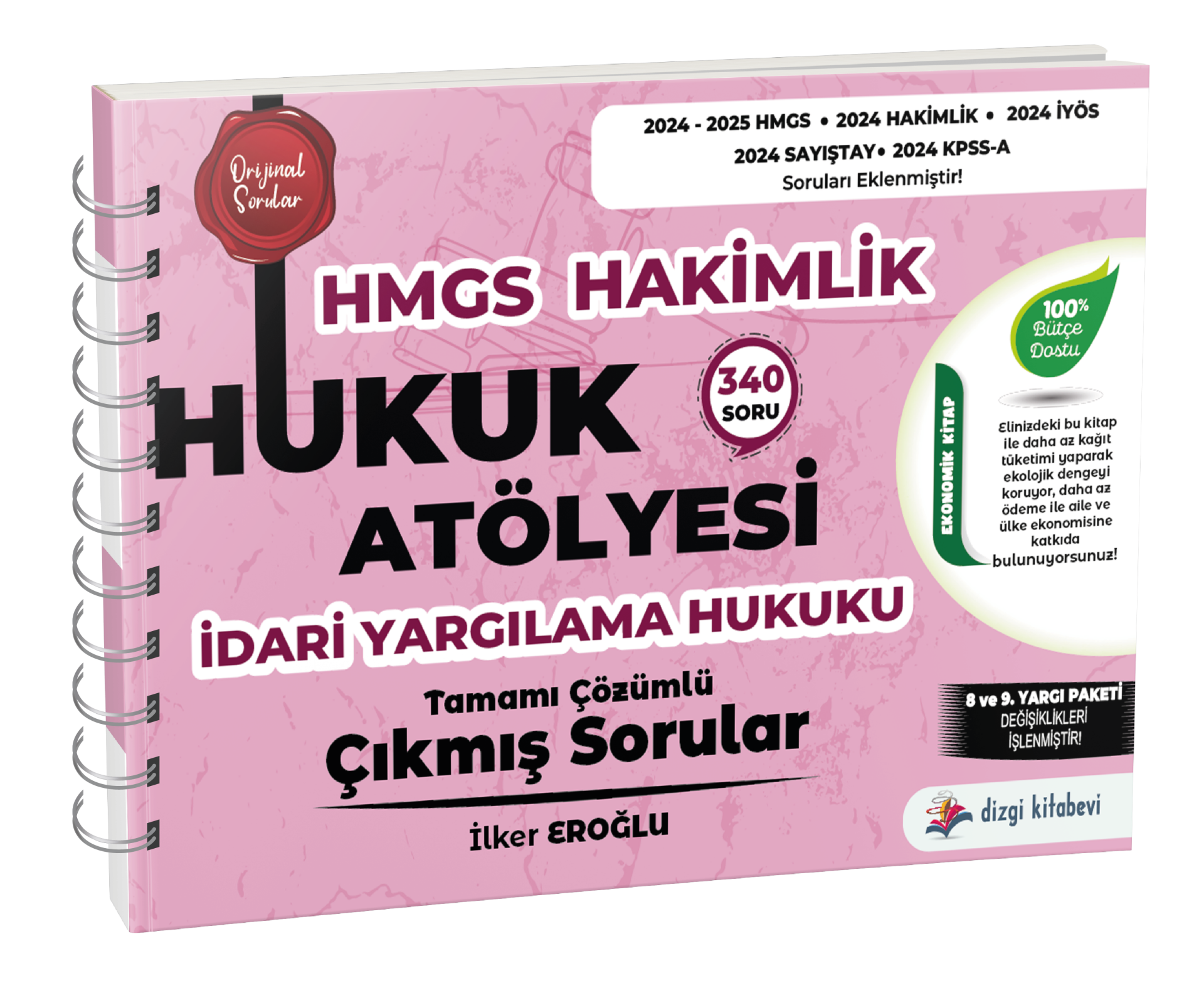 Dizgi Kitap Hukuk Atölyesi Hakimlik HMGS Hukuk Mesleklerine Giriş Sınavı İdari Yargılama Hukuku Tamamı Çözümlü Çıkmış Sorular İlker Eroğlu
