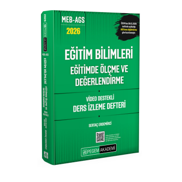 2026 MEB AGS Eğitim Bilimleri Eğitimde Ölçme ve Değerlendirme Video Destekli Ders İzleme Defteri Pegem Yayınları